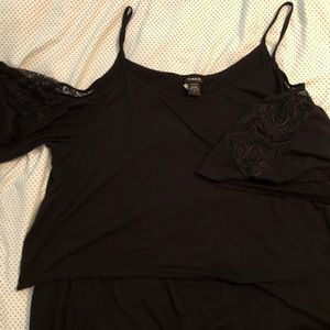 Torrid 3 Black, Cold Shoulder blouse